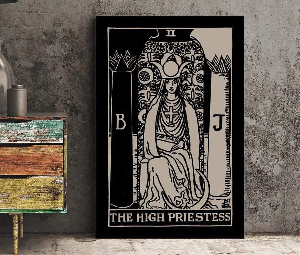 The High Priestess Tarot Card Print No Frame Poster Elegant Mystic Wall Art for Home Decor by My Store