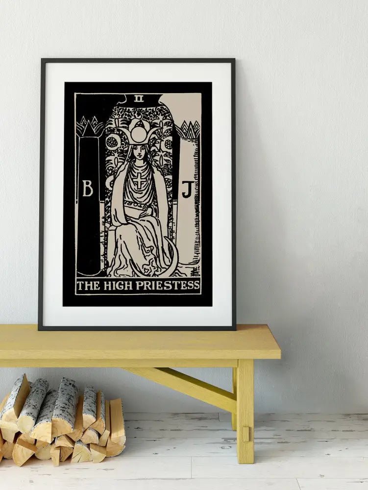 The High Priestess Tarot Card Print No Frame Poster Elegant Mystic Wall Art for Home Decor by My Store