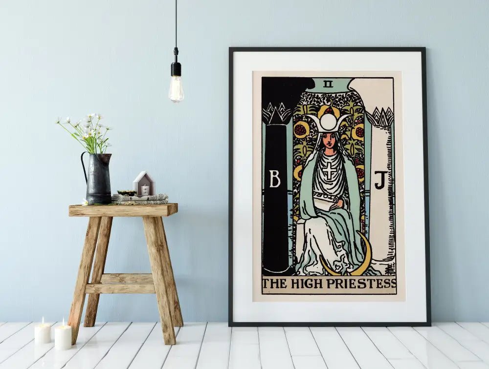 The High Priestess Tarot Card Print No Frame Poster Wall Art For Intuition And Serenity by My Store