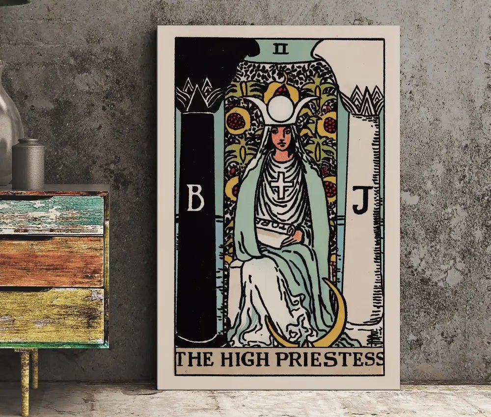 The High Priestess Tarot Card Print No Frame Poster Wall Art For Intuition And Serenity by My Store
