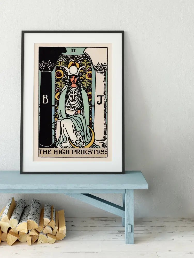 The High Priestess Tarot Card Print No Frame Poster Wall Art For Intuition And Serenity by My Store