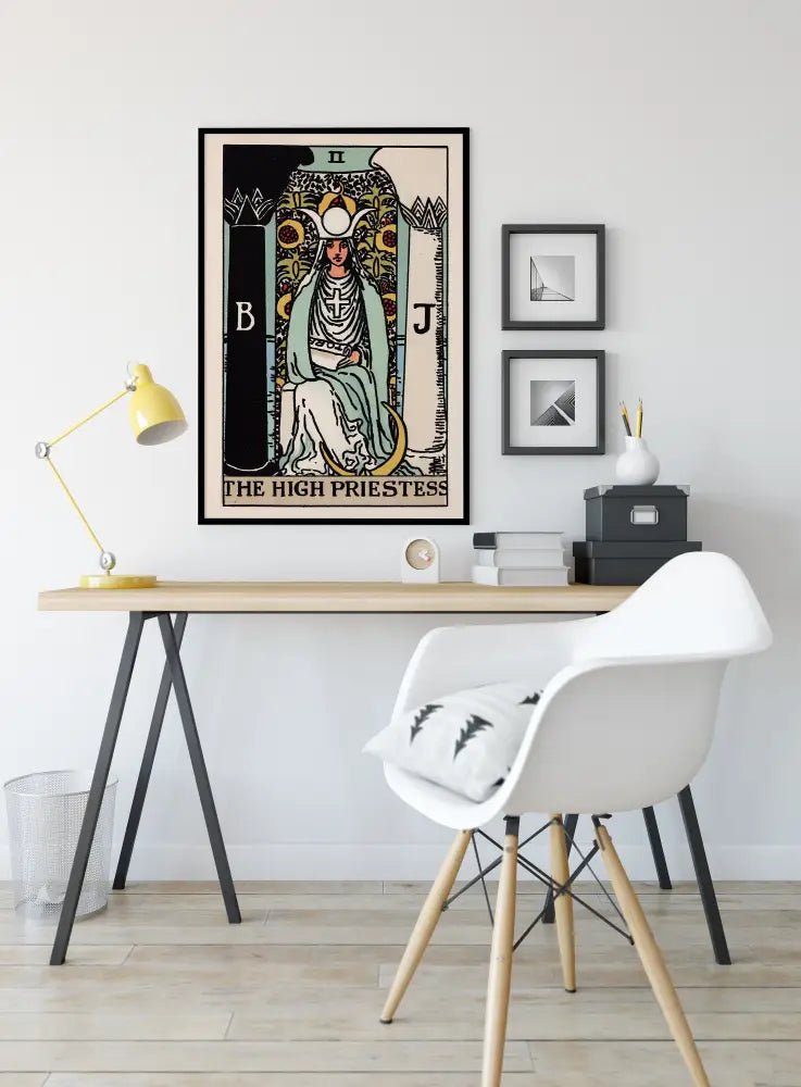 The High Priestess Tarot Card Print No Frame Poster Wall Art For Intuition And Serenity by My Store