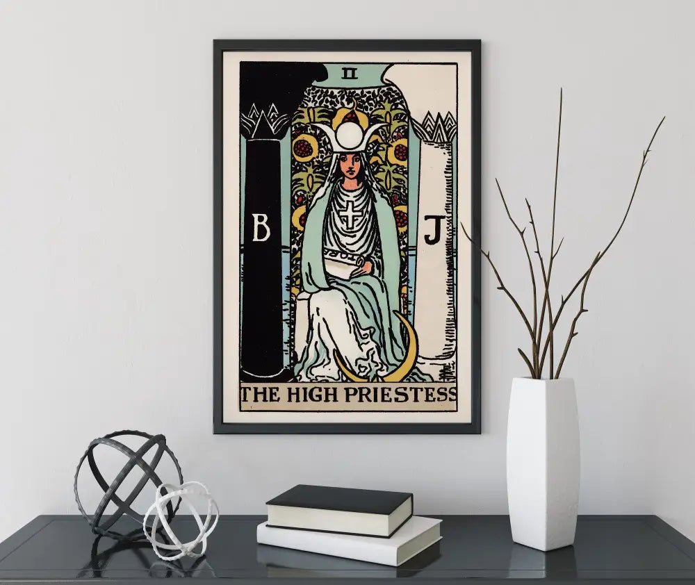 The High Priestess Tarot Card Print No Frame Poster Wall Art For Intuition And Serenity by My Store