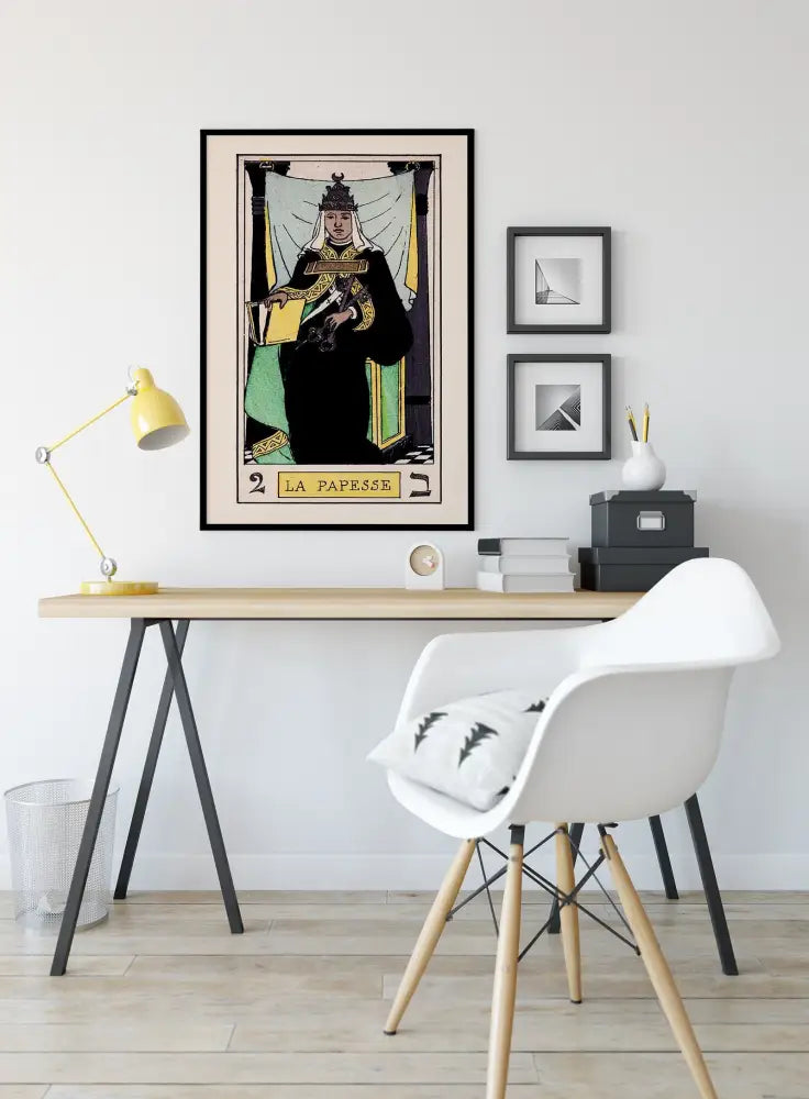 The High Priestess Tarot Card Print Oswald Wirth Art Poster for Spiritual Decor and Wall Art by My Store