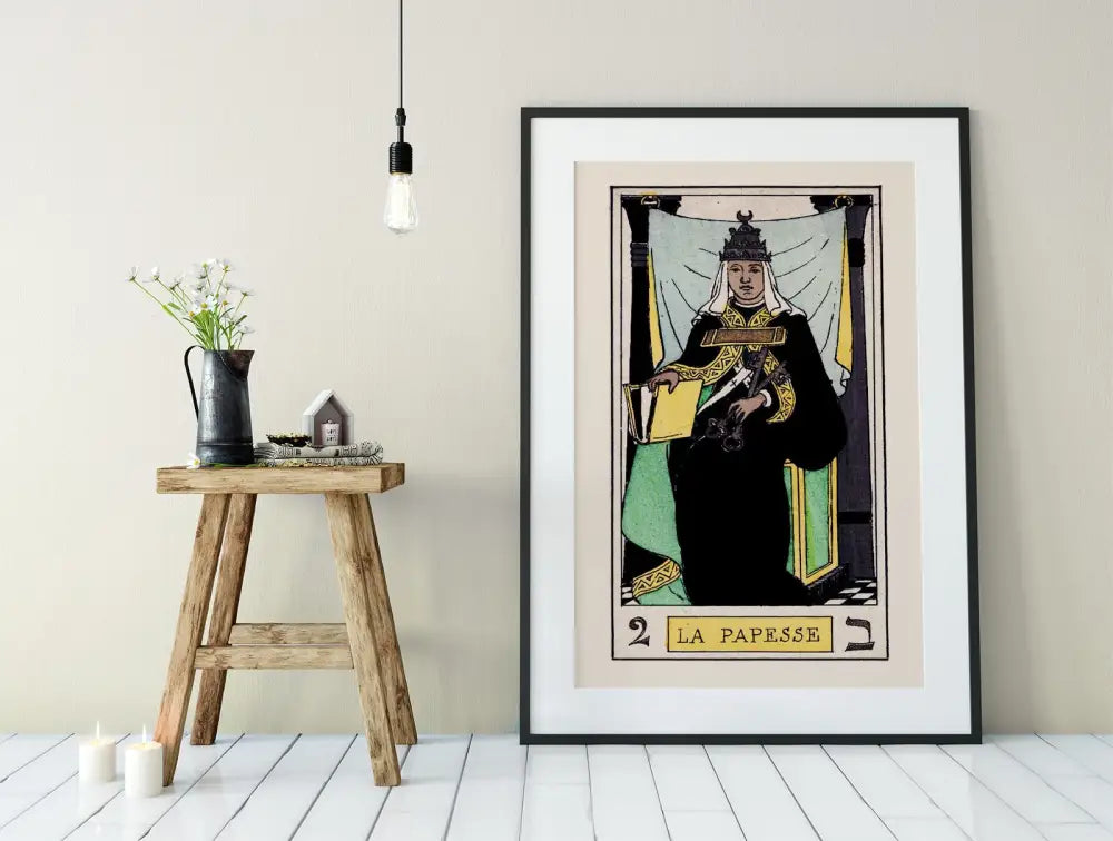 The High Priestess Tarot Card Print Oswald Wirth Art Poster for Spiritual Decor and Wall Art by My Store