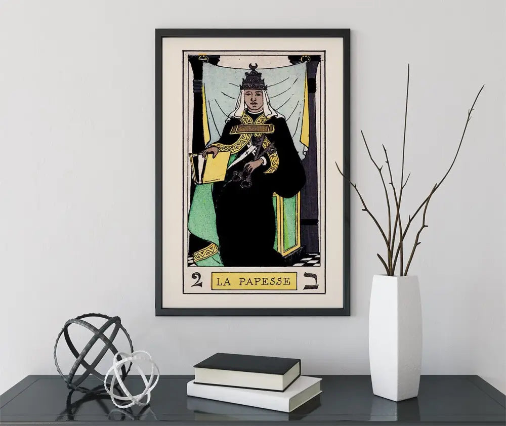 The High Priestess Tarot Card Print Oswald Wirth Art Poster for Spiritual Decor and Wall Art by My Store