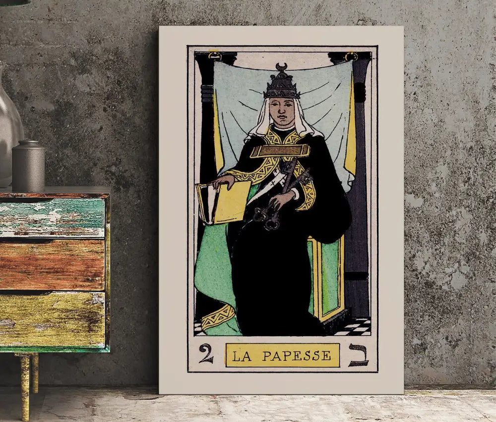The High Priestess Tarot Card Print Oswald Wirth Art Poster for Spiritual Decor and Wall Art by My Store