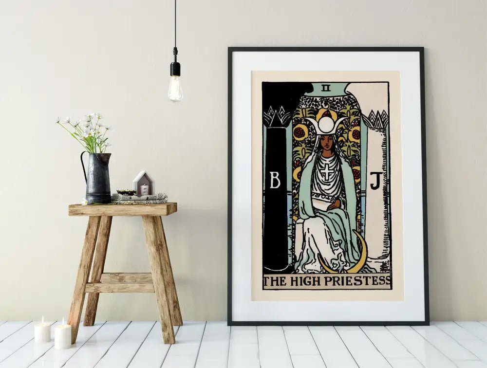 The High Priestess Tarot Card Print Unframed Black Woman Poster For Elegant Home Decor by My Store