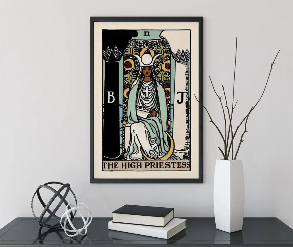The High Priestess Tarot Card Print Unframed Black Woman Poster For Elegant Home Decor by My Store