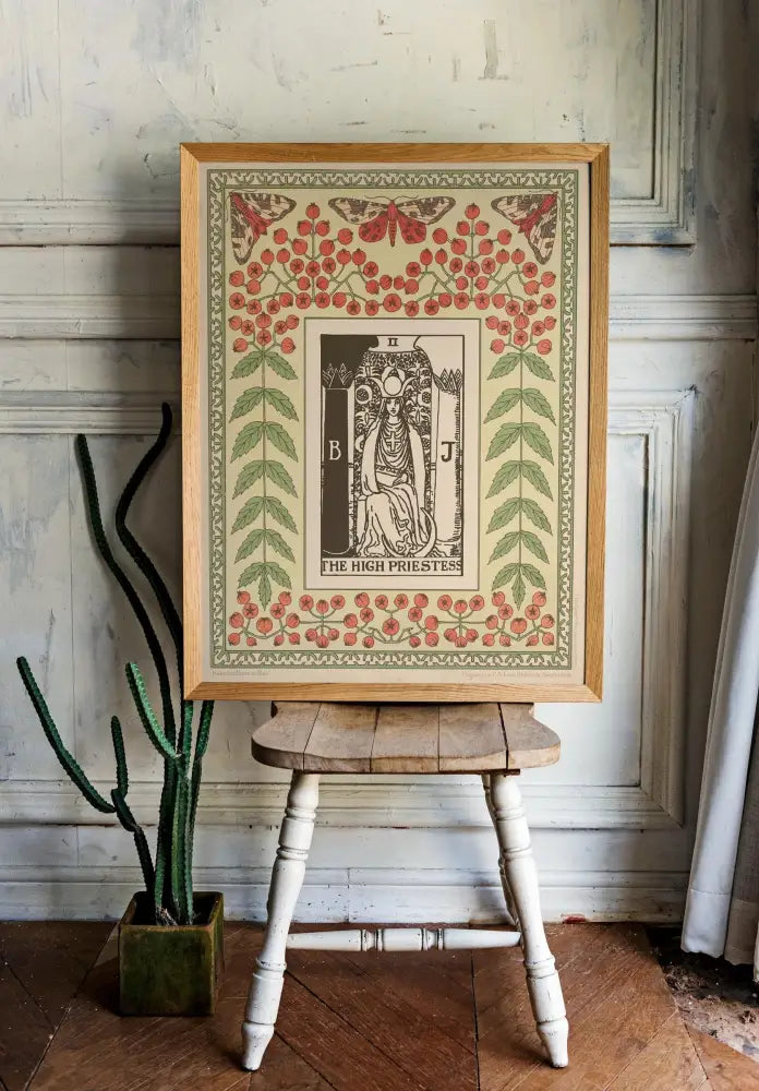 The High Priestess Tarot Poster Vintage Shabby Chic Nouveau Card Print Art Wall Decor by My Store