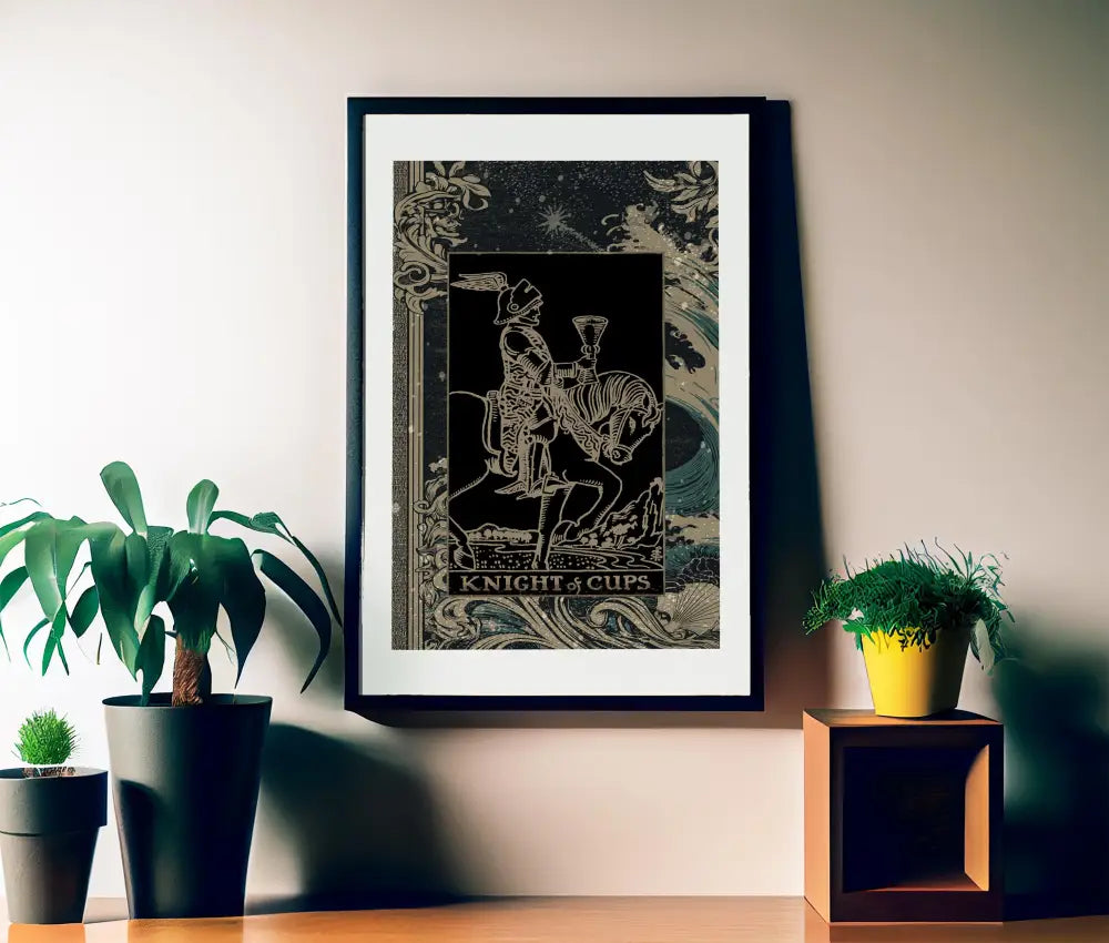 The Knight Of Cups Card Print Floral Nouveau Tarot Unique Vintage Tarot Art Premium Archival 230gsm Paper by DesignBohemian