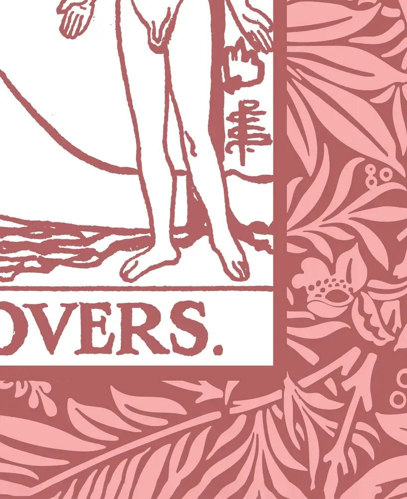 The Lovers Pink Tarot Card Print Love Poster No Frame Elegant Wall Art For Modern Decor by My Store