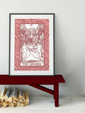 The Lovers Pink Tarot Card Print Love Poster No Frame Elegant Wall Art For Modern Decor by My Store