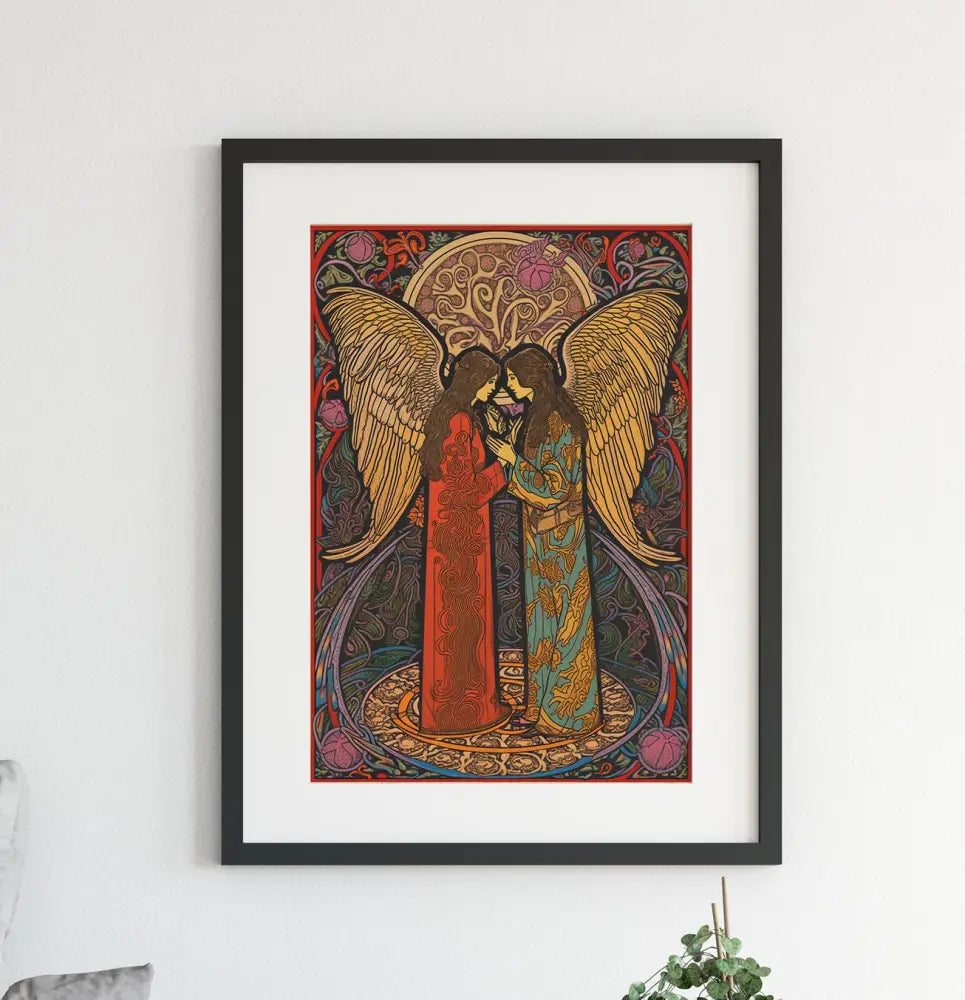 The Lovers Psychedelic Tarot Art Print Wedding Card by My Store