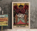 The Lovers Tarot Card Print Black Poster By Printagrams No Frame Wall Art For Lovers Gift Idea by My Store