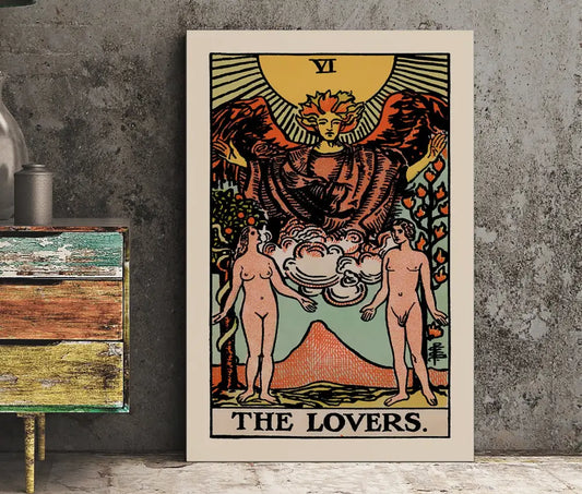 The Lovers Tarot Card Print Blue Sky Poster No Frame by My Store