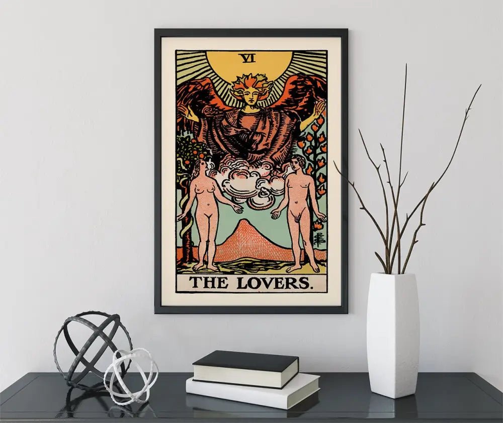 The Lovers Tarot Card Print Blue Sky Poster No Frame by My Store