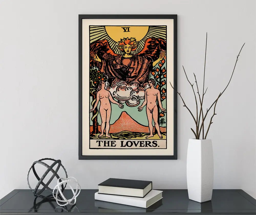 The Lovers Tarot Card Print Blue Sky Poster No Frame by My Store