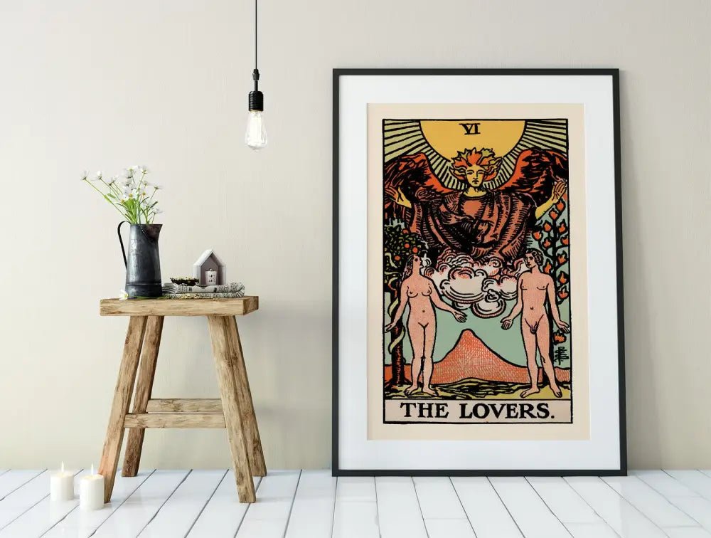 The Lovers Tarot Card Print Blue Sky Poster No Frame by My Store
