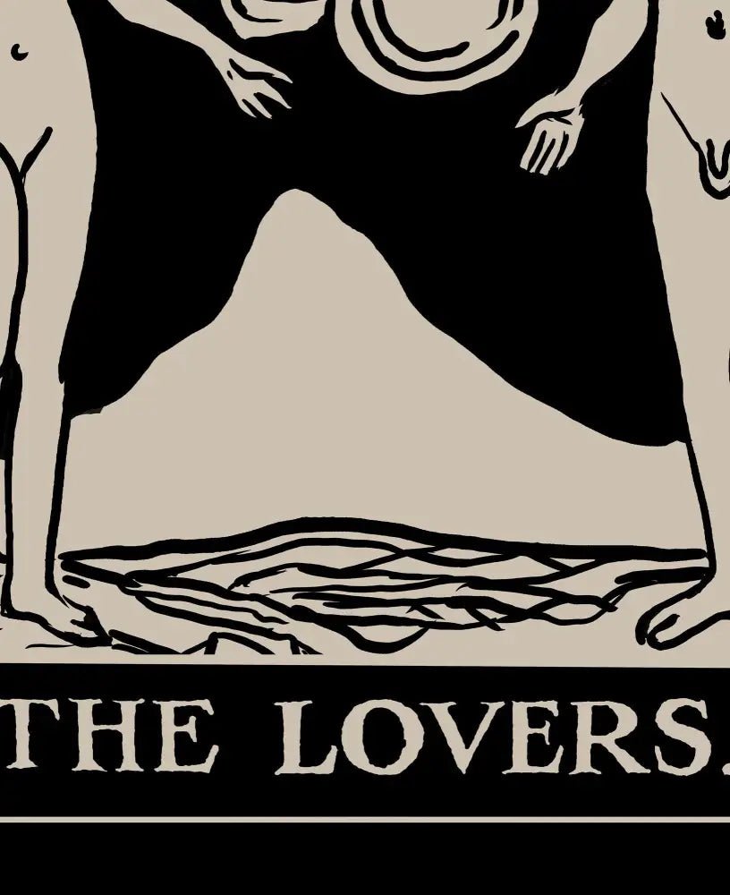 The Lovers Tarot Card Print By Printagrams Black Print Wall Art For Home Decor Gallery Quality by My Store