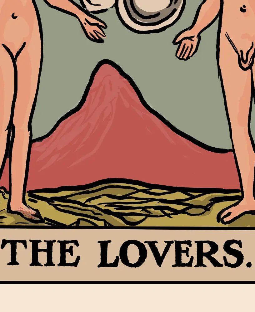 The Lovers Tarot Card Print By Printagrams No Frame Romantic Tarot Art Poster For Home Decor by My Store