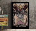 The Lovers Tarot Card Print Dark Colors Poster Unframed Wall Art For Living Room And Bedroom by My Store