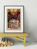 The Lovers Tarot Card Print Interracial Lovers No Frame Poster by My Store