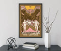 The Lovers Tarot Card Print Neapolitan Pastel Goth Poster Unframed Wall Art Decor by My Store