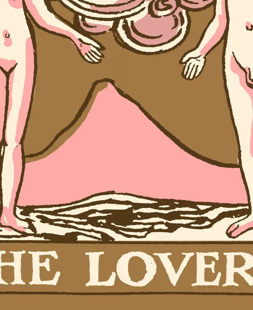 The Lovers Tarot Card Print Neapolitan Pastel Goth Poster Unframed Wall Art Decor by My Store