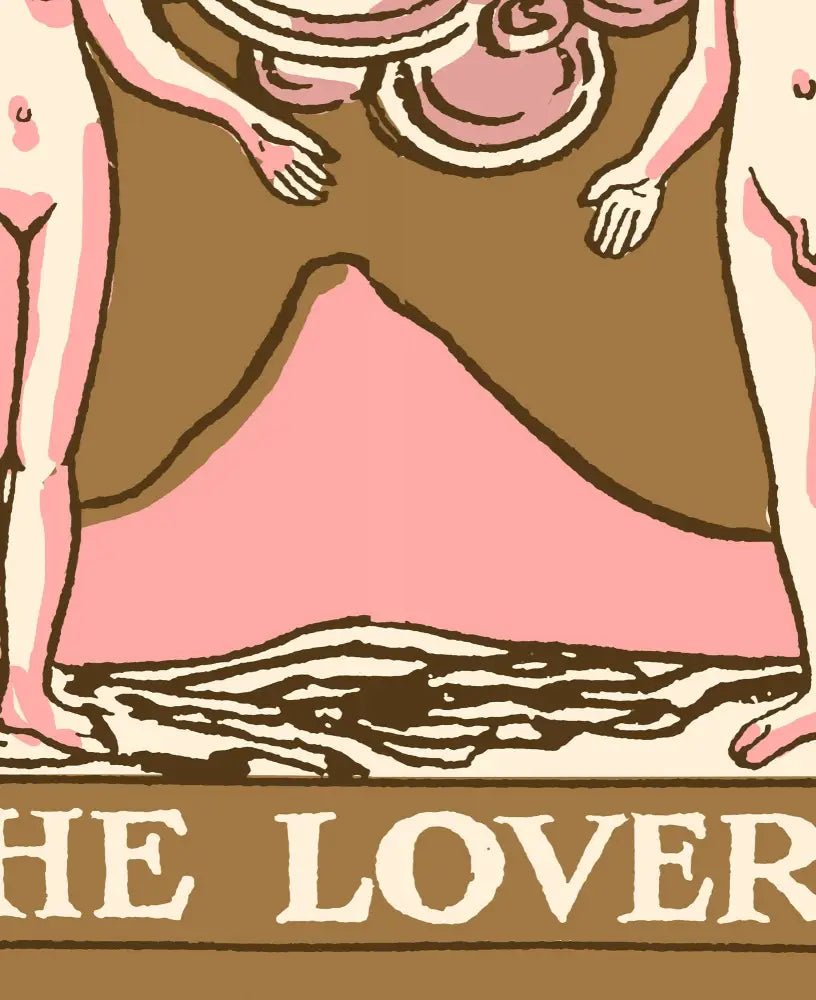 The Lovers Tarot Card Print Neapolitan Pastel Goth Poster Unframed Wall Art Decor by My Store