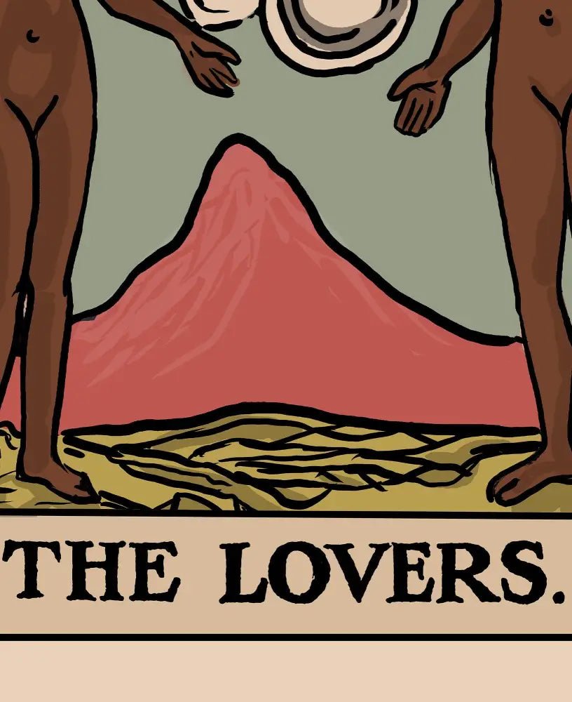 The Lovers Tarot Card Print Two Black Women Lovers Poster No Frame by My Store