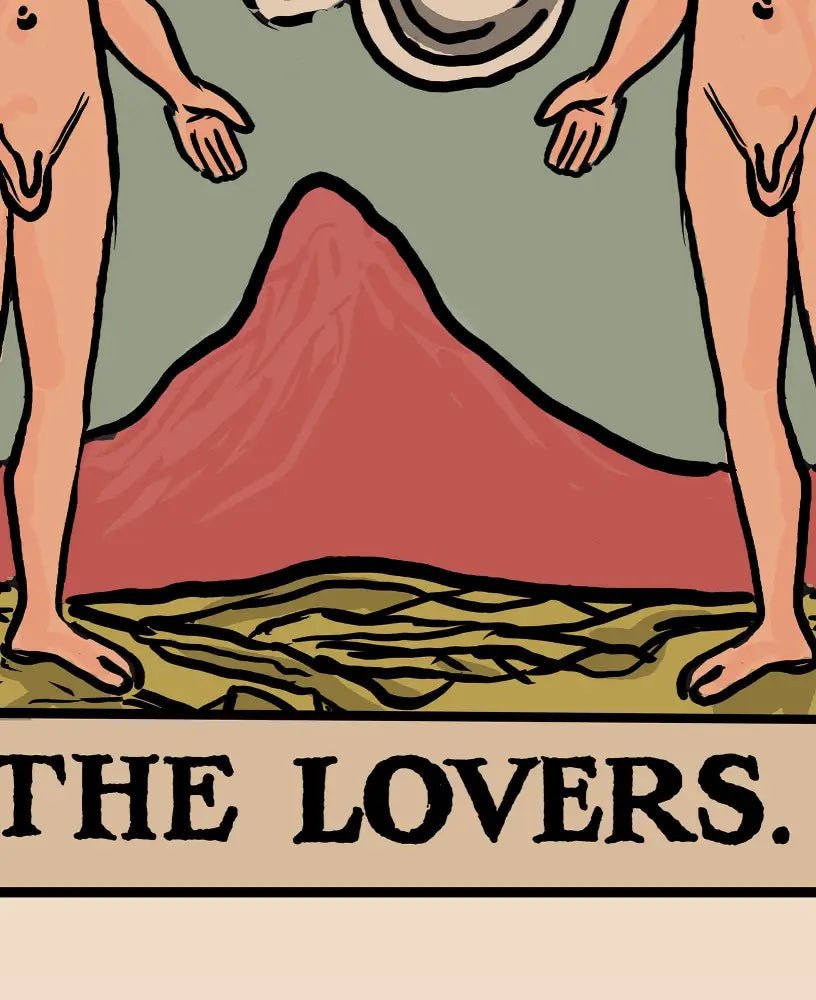 The Lovers Tarot Card Print Two Men Lovers Poster Unframed Wall Art for Contemporary Bedrooms by My Store