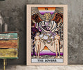 The Lovers Tarot Card Print Two Women Lovers Lesbian Flag Tarot Poster No Frame Included by My Store