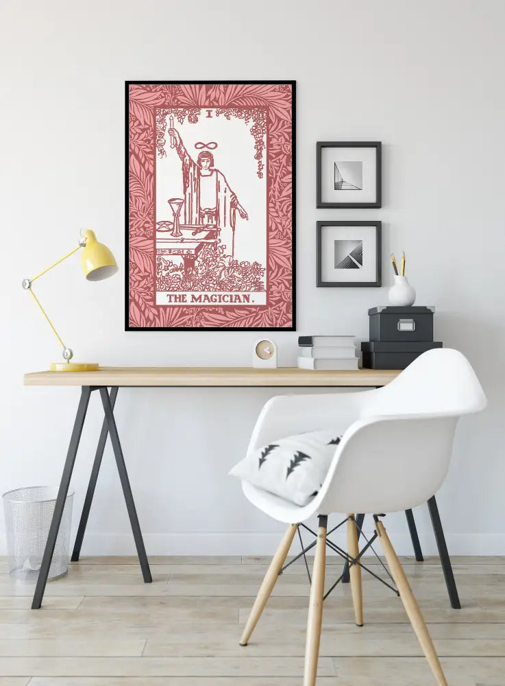 The Magician Pink Tarot Card Print No Frame Poster For Home Office Decor And Manifestation by My Store