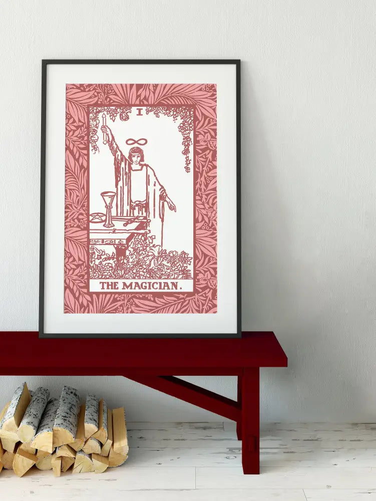 The Magician Pink Tarot Card Print No Frame Poster For Home Office Decor And Manifestation by My Store