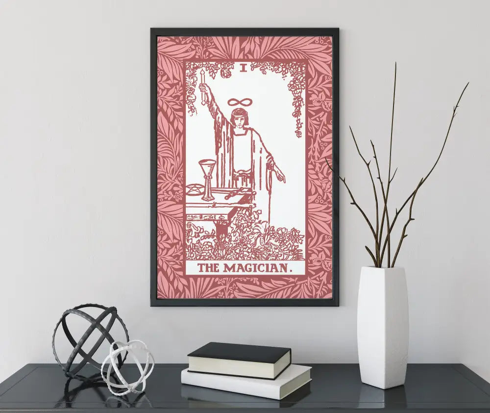 The Magician Pink Tarot Card Print No Frame Poster For Home Office Decor And Manifestation by My Store
