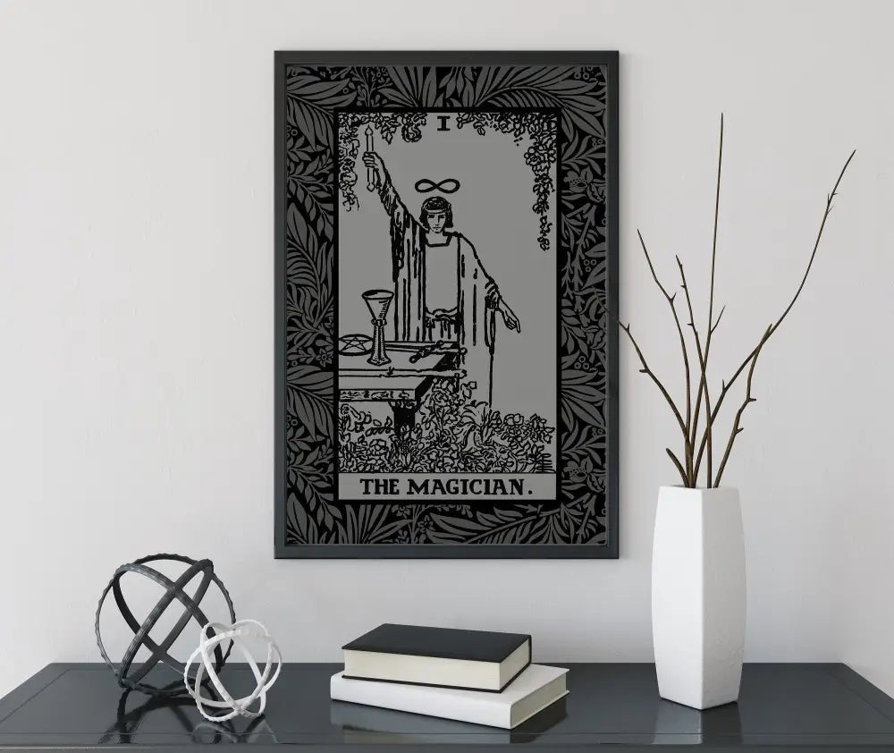 The Magician Tarot Card Grey and Black Print Poster No Frame by My Store