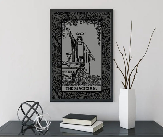 The Magician Tarot Card Grey and Black Print Poster No Frame by My Store