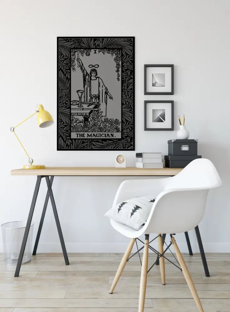 The Magician Tarot Card Grey and Black Print Poster No Frame by My Store