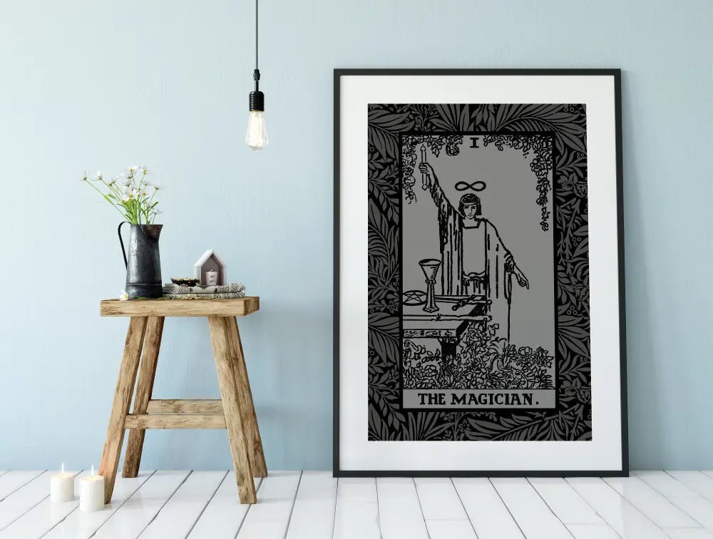 The Magician Tarot Card Grey and Black Print Poster No Frame by My Store