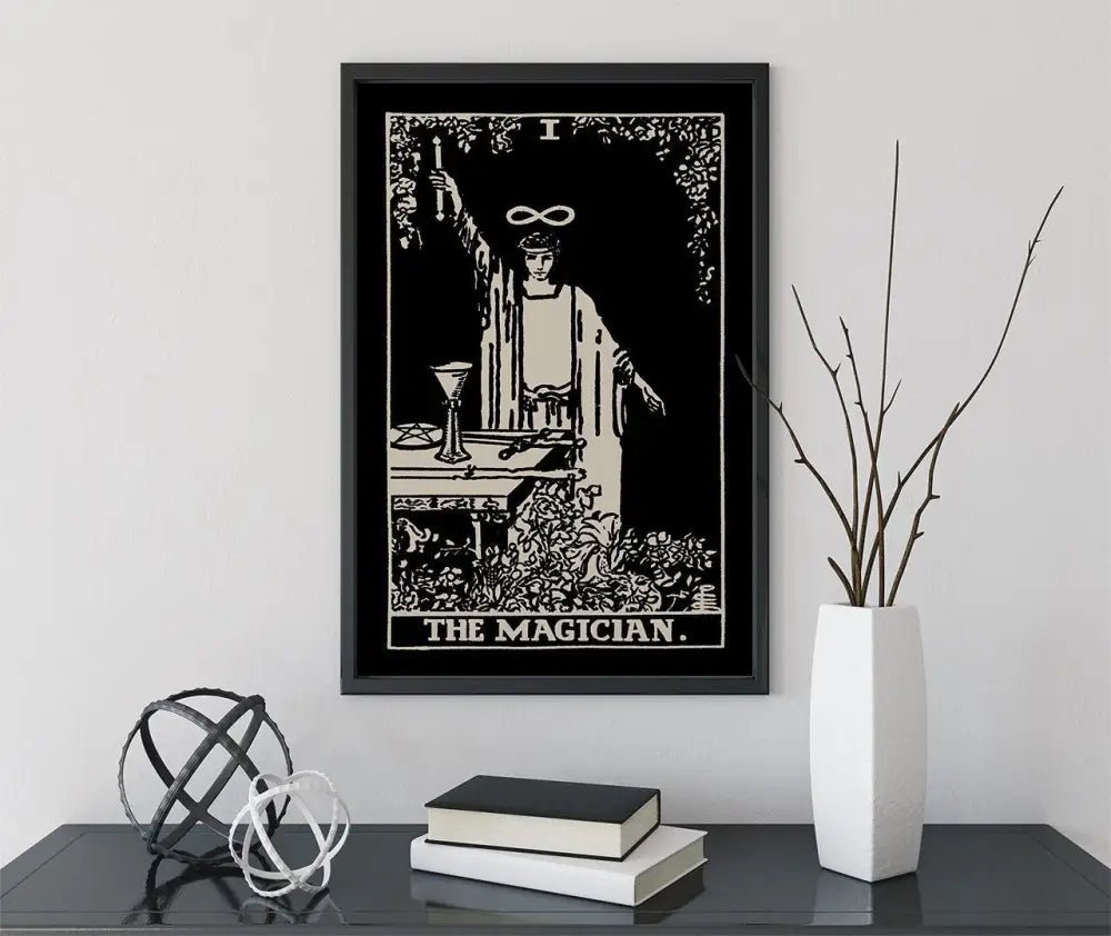 The Magician Tarot Card Print Black Poster No Frame Wall Decor For Spiritual Home by My Store