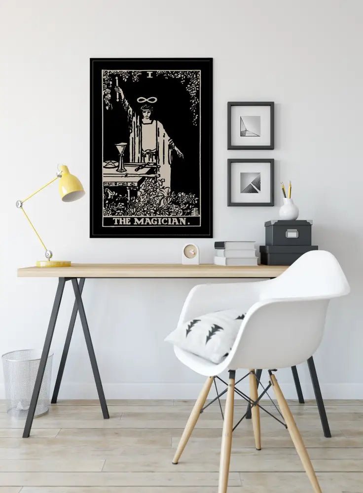 The Magician Tarot Card Print Black Poster No Frame Wall Decor For Spiritual Home by My Store