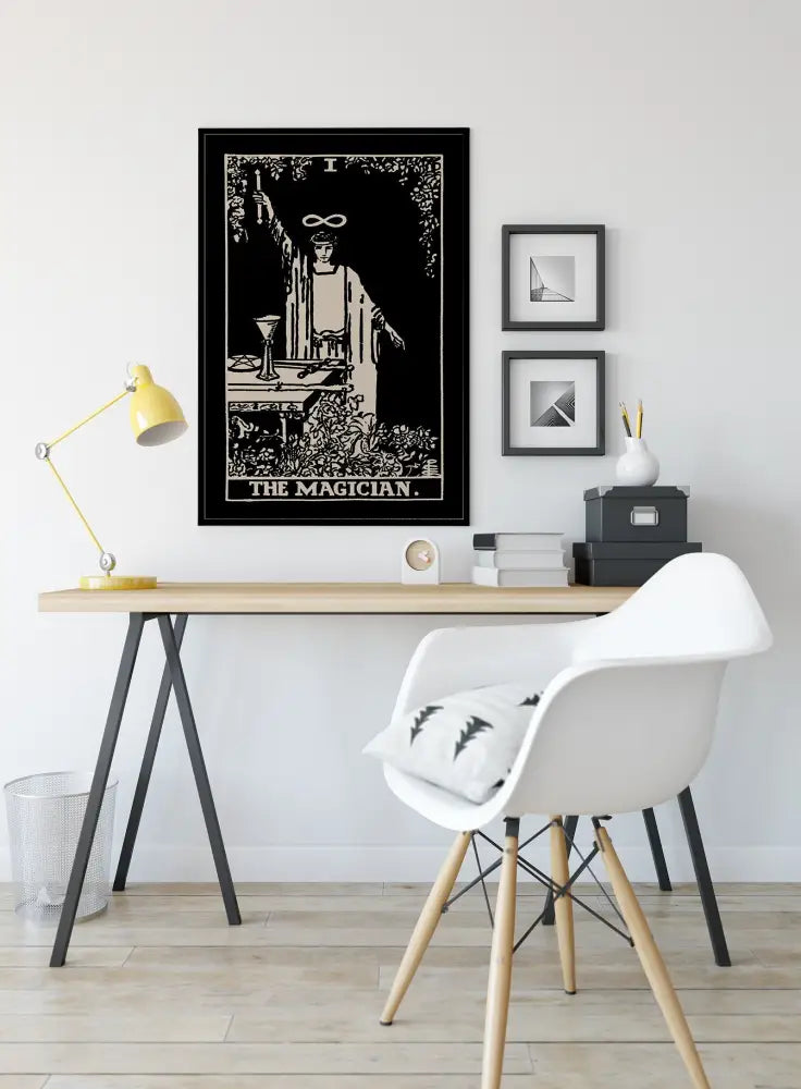 The Magician Tarot Card Print Black Poster No Frame Wall Decor For Spiritual Home by My Store