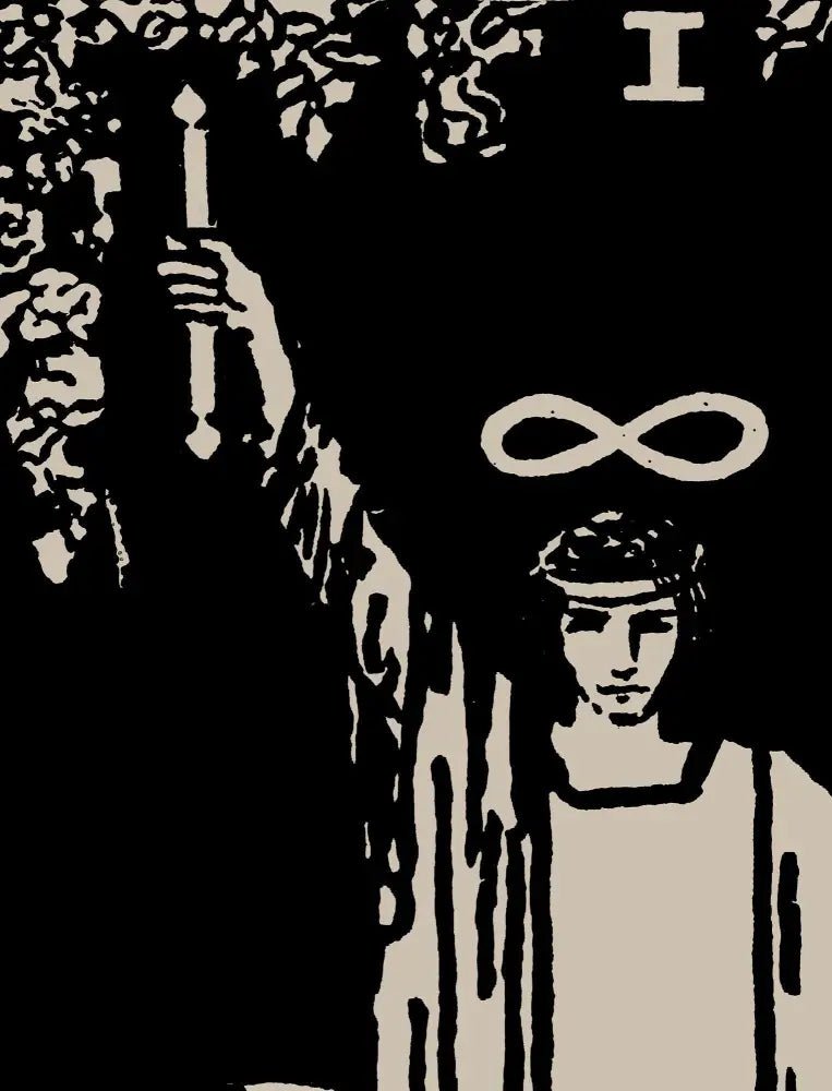 The Magician Tarot Card Print Black Poster No Frame Wall Decor For Spiritual Home by My Store