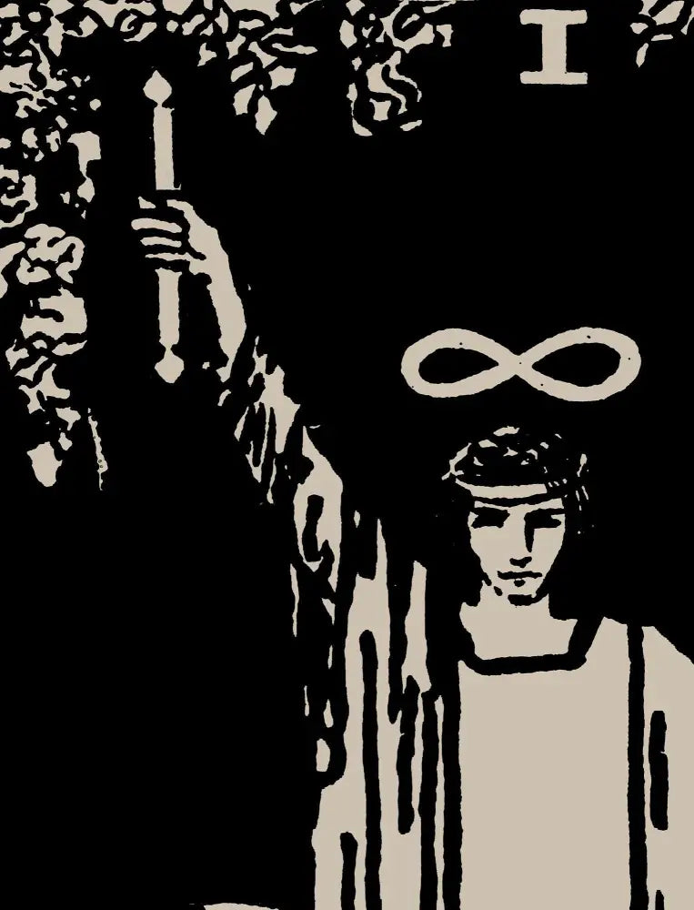 The Magician Tarot Card Print Black Poster No Frame Wall Decor For Spiritual Home by My Store