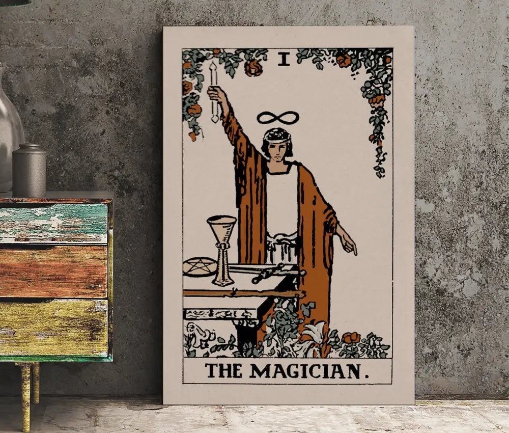 The Magician Tarot Card Print Eclectic Neutral Vibe Poster For Modern Home Decor And Wall Art by My Store