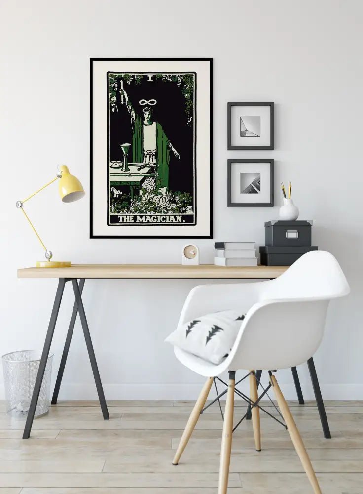 The Magician Tarot Card Print Emerald Green And Black Poster by My Store
