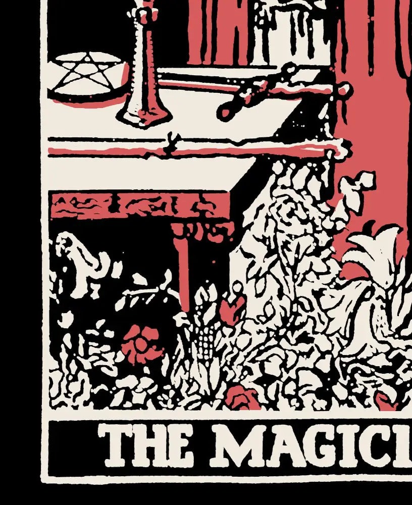 The Magician Tarot Card Three Color Print Poster No Frame Wall Art For Tarot Lovers by My Store