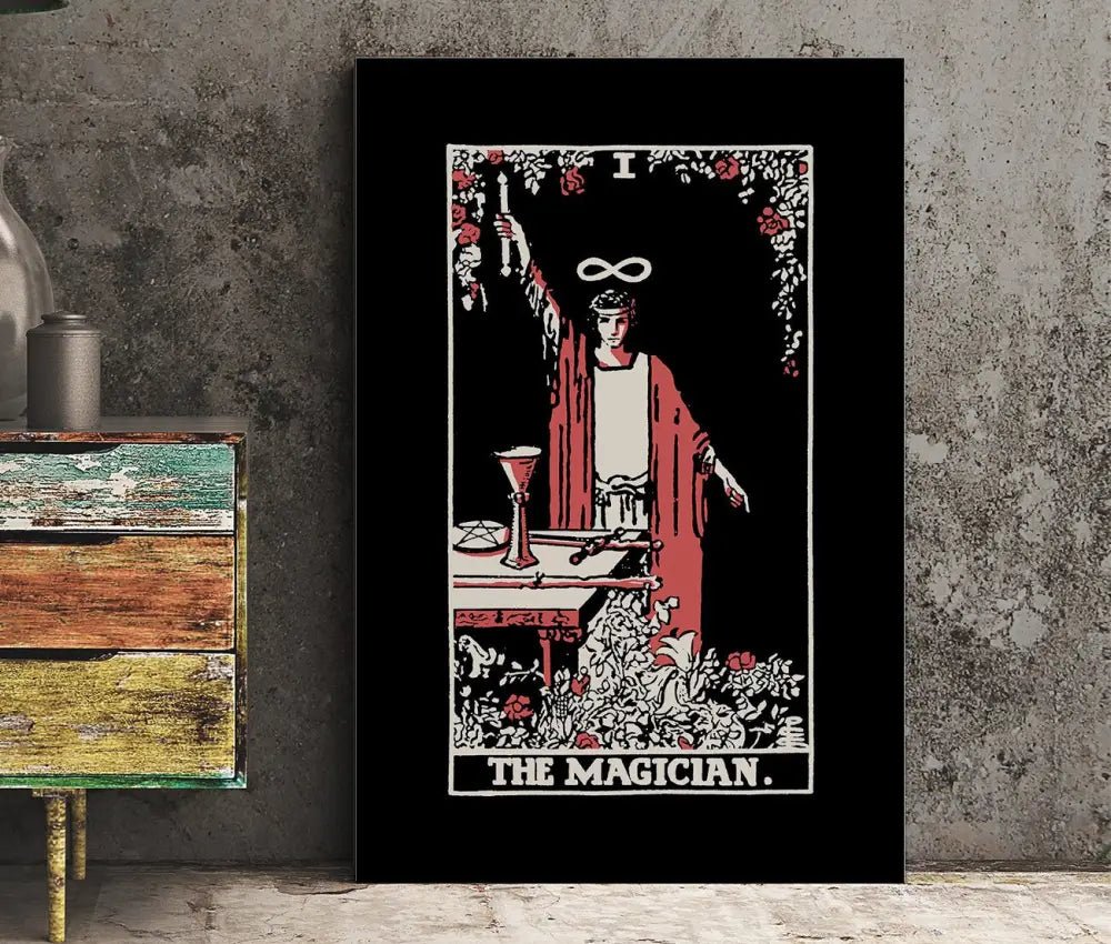The Magician Tarot Card Three Color Print Poster No Frame Wall Art For Tarot Lovers by My Store