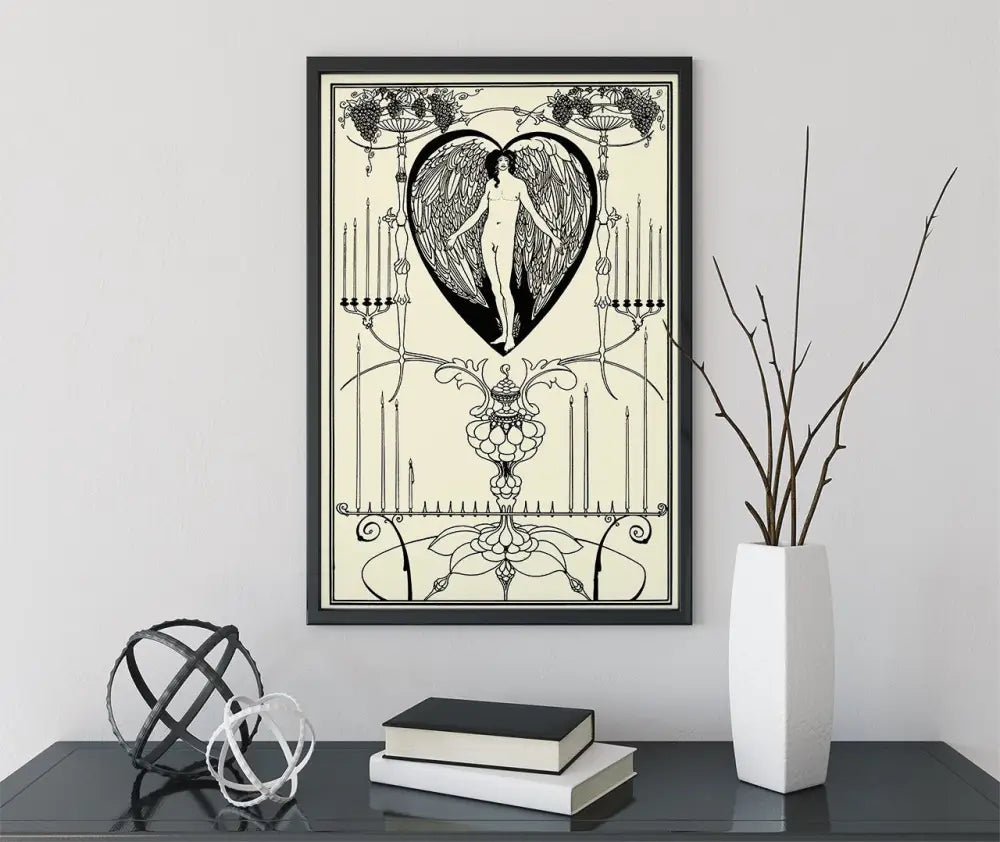 The Mirror of Love by Aubrey Beardsley Art Nouveau Print No Frame Poster Artwork for Elegant Rooms by My Store